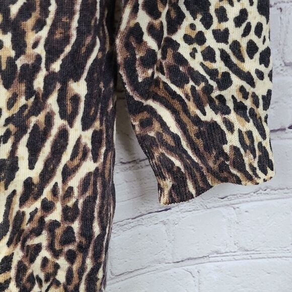 J. Crew Merino Wool Tippi Sweater Leopard Print Women's XS Pullover Long Sleeve - Picture 5 of 8